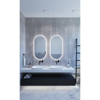 Oval Backlit Bathroom Mirror