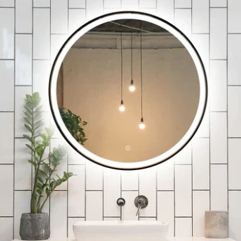 Jianna Black Round LED Bathroom Mirror