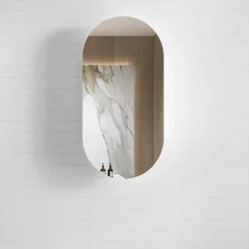 Flux Oak Oval Shaving Cabinet