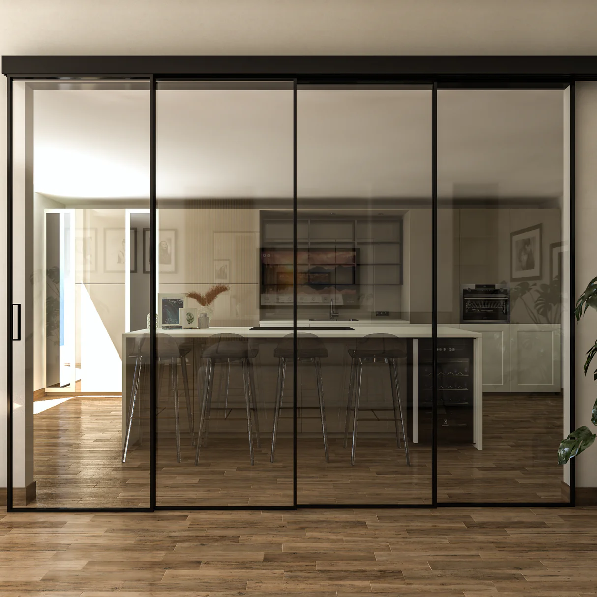 Sliding Glass Partition