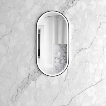 Flux Black Oval LED Mirror