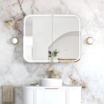 Charlie 2 Door LED Shaving Cabinet - White