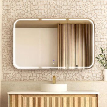 Charlie 3 Door LED Shaving Cabinet - Natural Oak