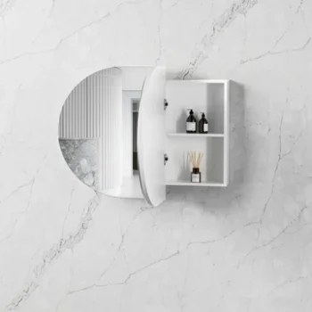 Zara 2 Door Oval Shaving Cabinet - White